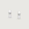Bold Geometric Silver Hoop Earrings,,hi-res view 5
