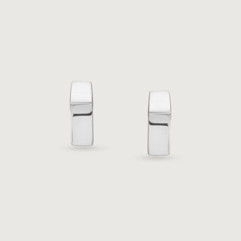 Bold Geometric Silver Hoop Earrings