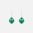 Verdant Glow Silver Hoop Earrings,,hi-res view 3