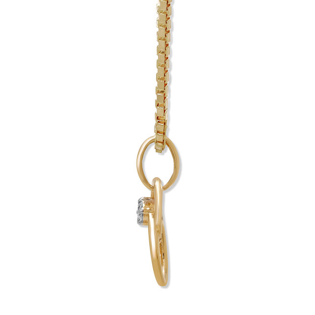 14KT Yellow Gold Sleek Circles Diamond Pendant,,hi-res image number null