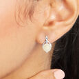 Soft Glam Pearl Silver Stud Earrings,,hi-res view 2