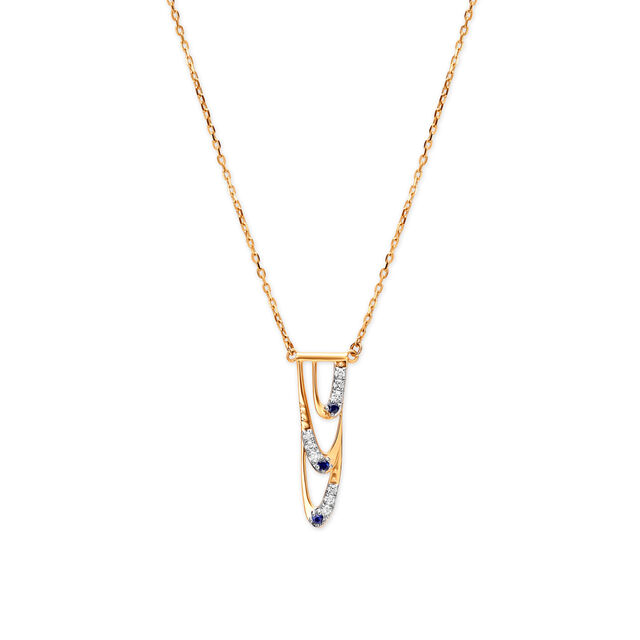 14KT Yellow Gold Sapphire Dreams Diamond Necklace,,hi-res image number null