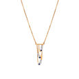14KT Yellow Gold Sapphire Dreams Diamond Necklace,,hi-res view 3