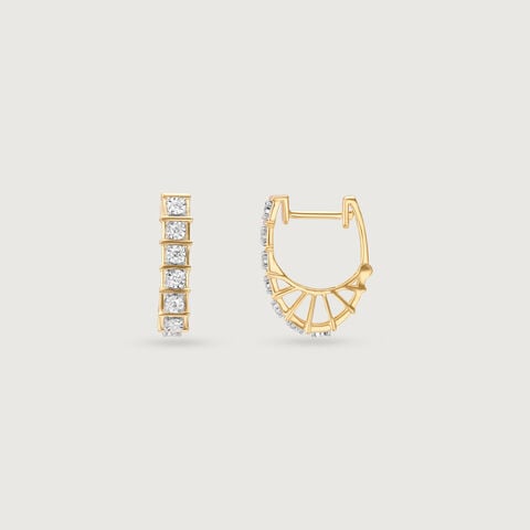 Linear Glow Diamond Hoop Earrings