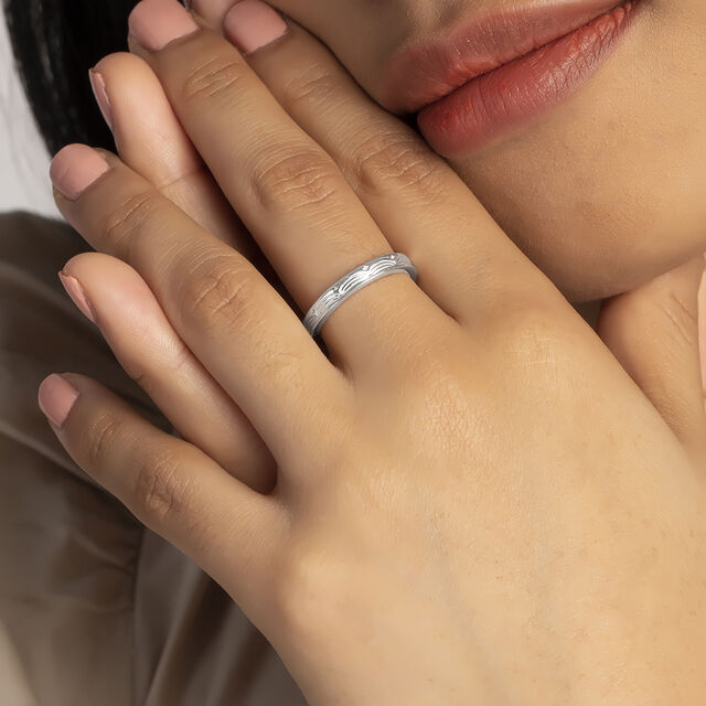 Subtle Textured Silver Ring,,hi-res image number null