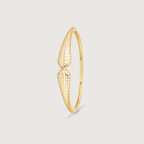 Graceful Leaf Gold Bangle