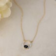 Twilight Halo 14 Kt Sapphire & Diamond Pendant with Chain,,hi-res view 1