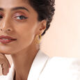 Modern Swirls 18KT Gold Hoop Earrings,,hi-res view 3