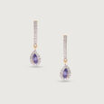 Vibrant Glam Gold & Diamond Hoop Earrings,,hi-res view 3