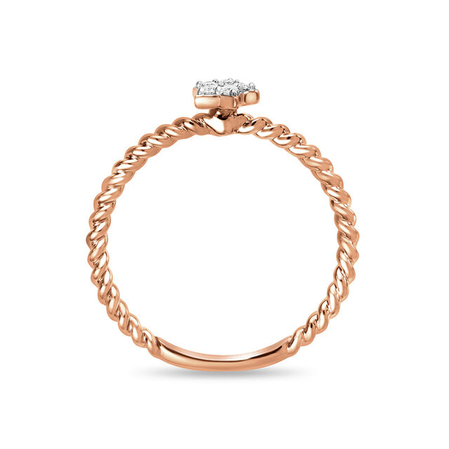14kt Rose Gold Star Shaped Diamond Ring,,hi-res image number null