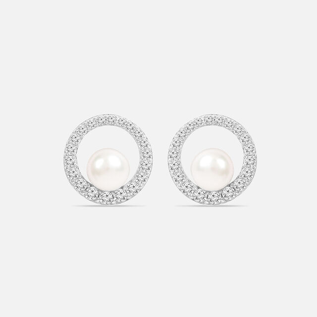 Luminous Pearl Silver Earrings,,hi-res image number null