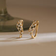 Edgy Checkered Diamond Hoop Earrings,,hi-res view 1