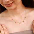 Flowing Graceful Pink Garnet Gold Necklace,,hi-res view 2