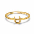 Letter U 14KT Yellow Gold Initial Ring,,hi-res view 3