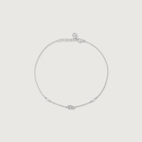 Soft Leafy Silver Anklet