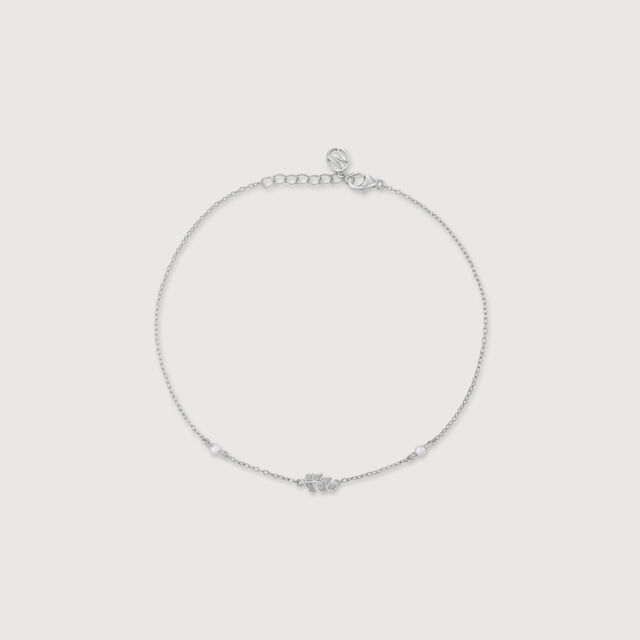 Soft Leafy Silver Anklet,,hi-res image number null