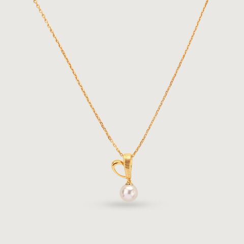Ribbon Kiss Gold Pendant