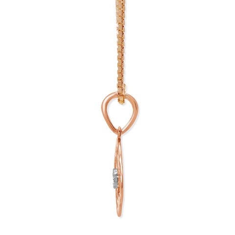 14KT White and Rose Gold Adorable Floral Diamond Pendant