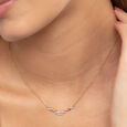 Minimalist Sleek Gold & Diamond Necklace,,hi-res view 1