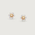 Gleaming Sunburst Gold & Diamond Stud Earrings,,hi-res view 3