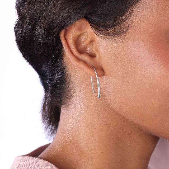 Sleek Radiant Silver Hoop Earrings,,hi-res image number null