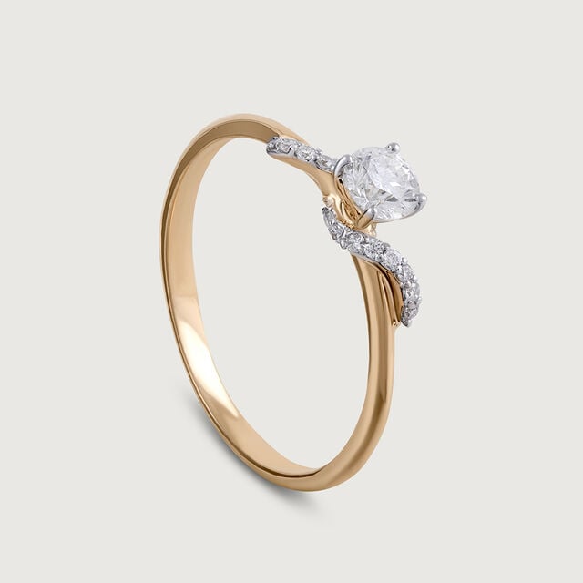 Starlit Heart 14 kt Gold & Diamond Finger Ring,,hi-res image number null