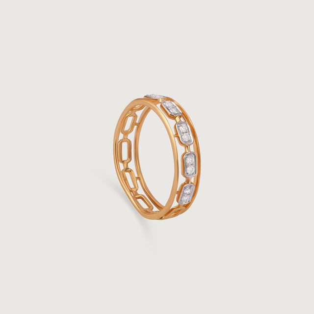 Linked Brilliance Gold & Diamond Finger Ring,,hi-res image number null