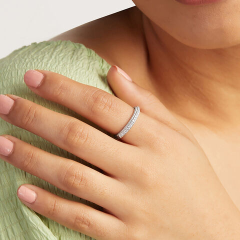 Glitzy Glow Silver Ring