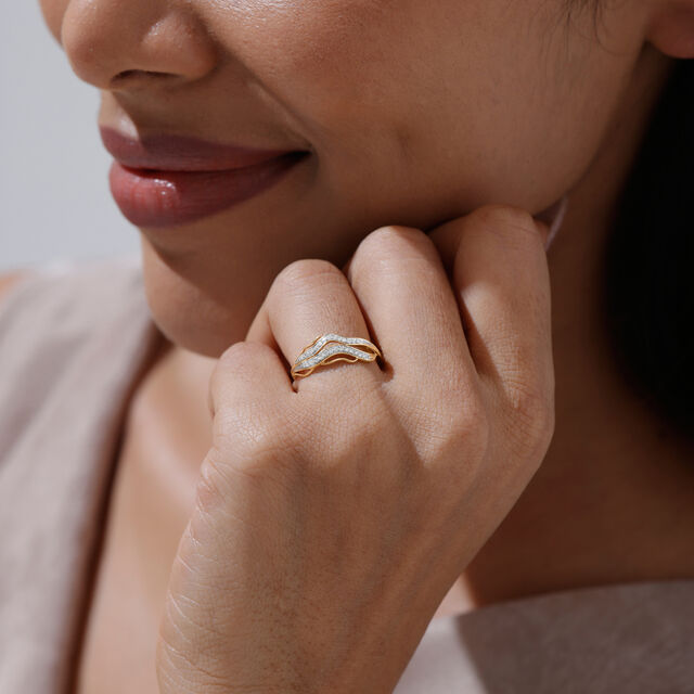 Sculpted Wave Diamond Ring,,hi-res image number null
