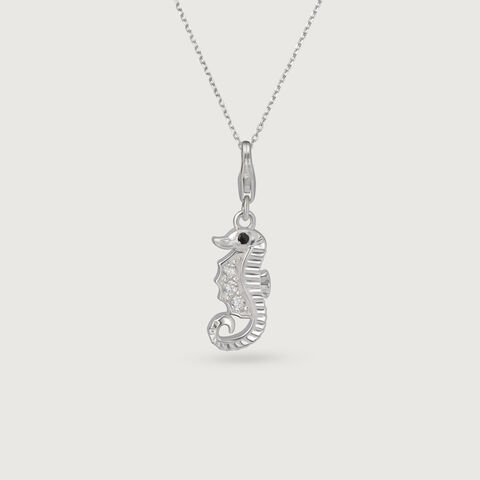 Sterling Seahorse Silver Sparkle Charm