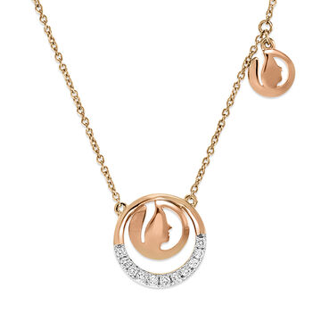 14 KT Rose Gold Shimmering Diamond Necklace