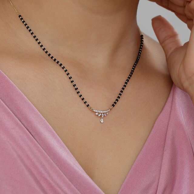 Dewdrop Elegance Gold and Diamond Mangalsutra,,hi-res image number null