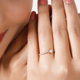 14KT Rose Gold Sparkling Connections Diamond Finger Ring,,hi-res view 3