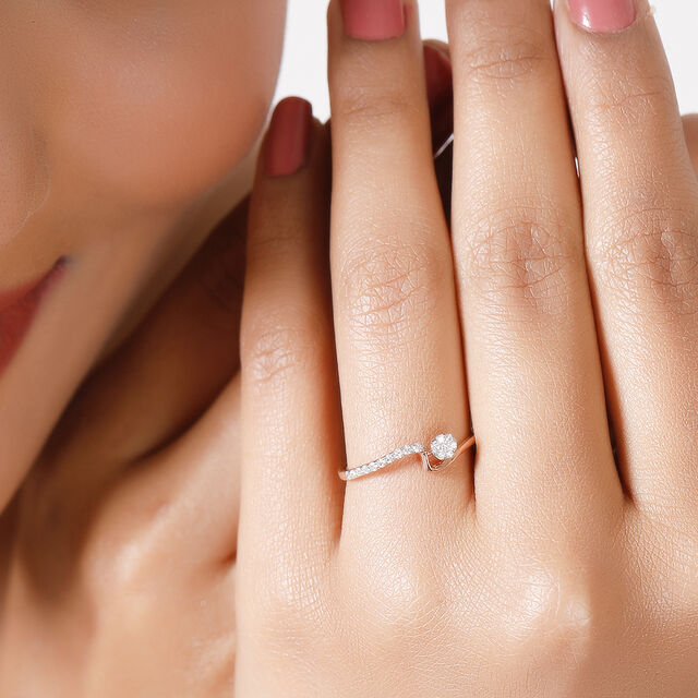 14KT Rose Gold Sparkling Connections Diamond Finger Ring,,hi-res image number null