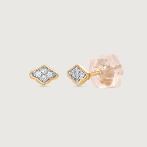 Arch Edge Diamond Stud Earrings