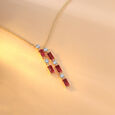 Sparkling Baguettes 14KT Ruby & Diamond Necklace,,hi-res view 1