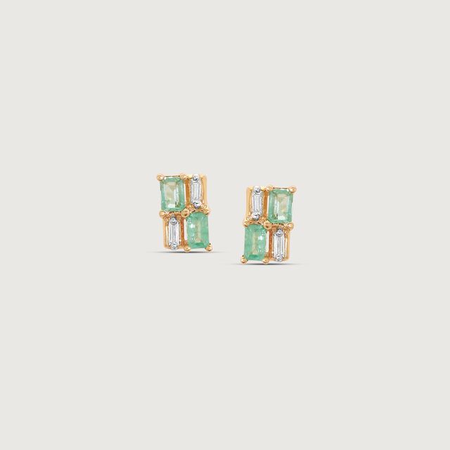 Modern Grid Diamond Stud Earrings,,hi-res image number null