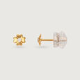 Floral Glow 14 Kt Gold and Diamond Stud Earrings,,hi-res view 4