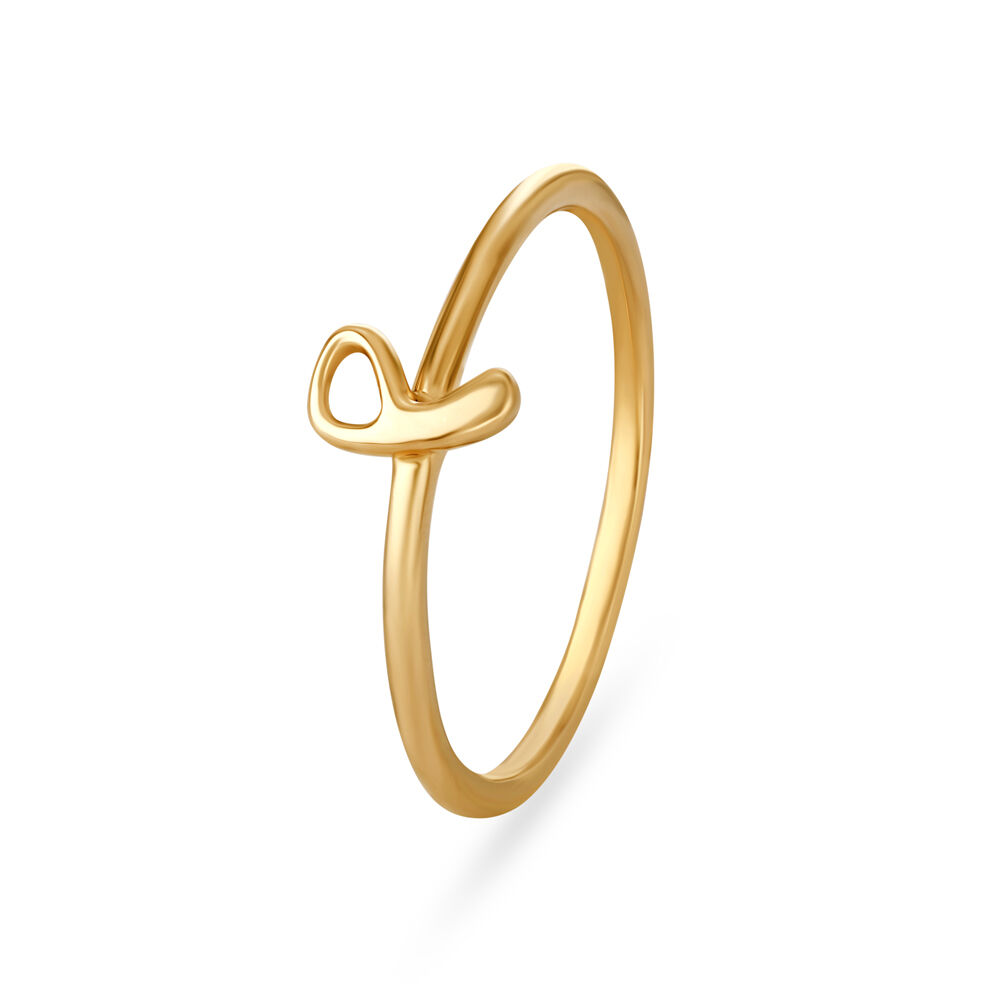 Buy Letter P 14KT Yellow Gold Initial Ring Online | Mia by Tanishq
