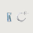 Shine Waves Silver Hoop Earrings,,hi-res view 5