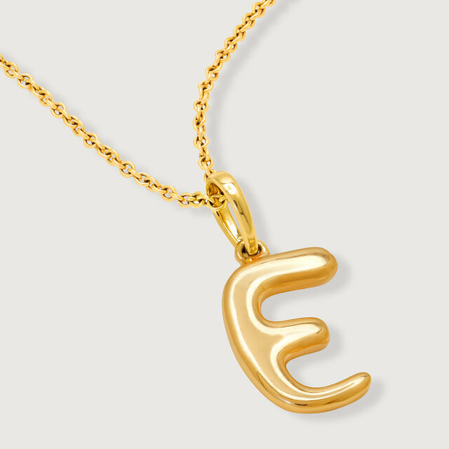 Letter Perfect 'E' Gold Pendant,,hi-res image number null