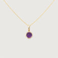 Refined Dainty Amethyst Gold Pendant,,hi-res view 4