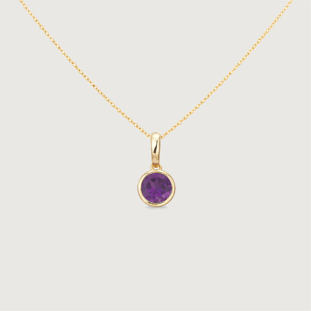 Refined Dainty Amethyst Gold Pendant,,hi-res image number null