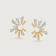 Sparkling Moonlight 14KT Diamond Stud Earrings,,hi-res view 2