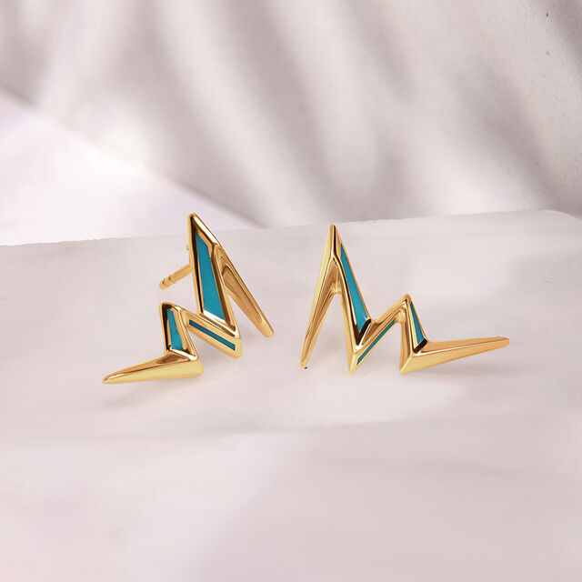 Thunderstruck Chic 18KT Gold Stud Earrings,,hi-res image number null