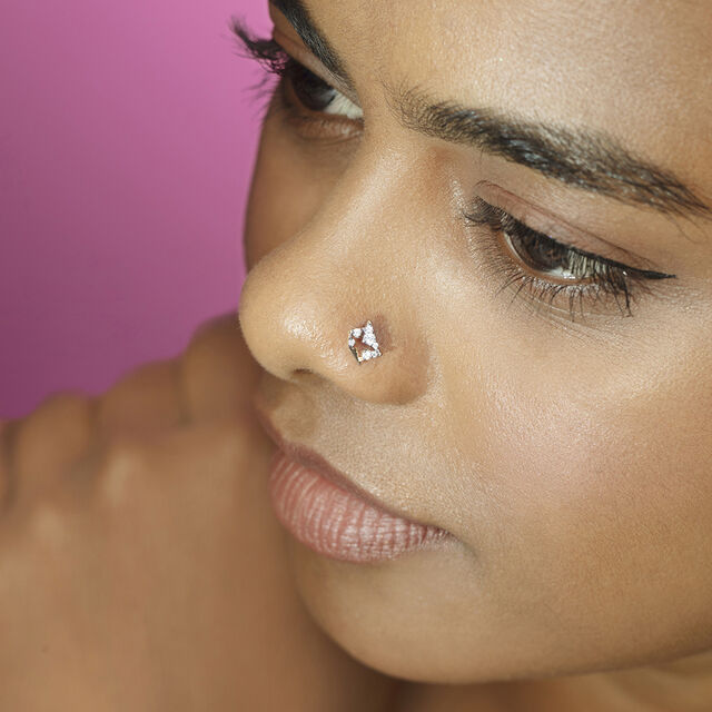 Triad Strob Gold & Diamond Nose Pin,,hi-res image number null