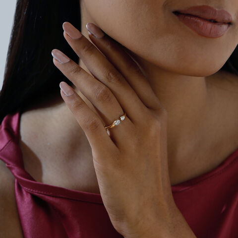 Subtle Balance Diamond Platinum Gold Ring