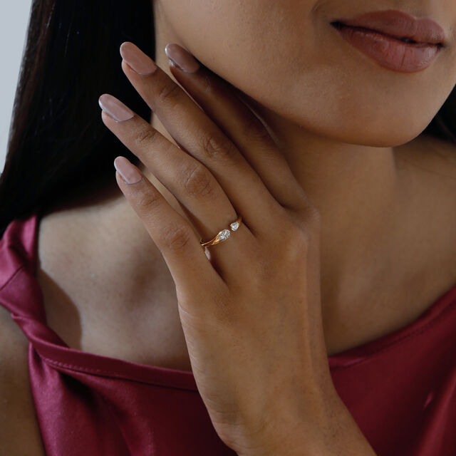 Subtle Balance Diamond Platinum Gold Ring,,hi-res image number null