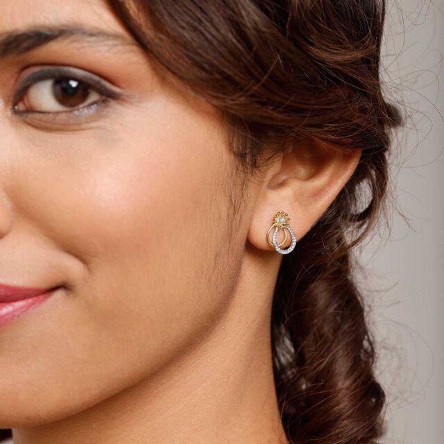 Sparkly Bloom Diamond Stud Earrings,,hi-res image number null