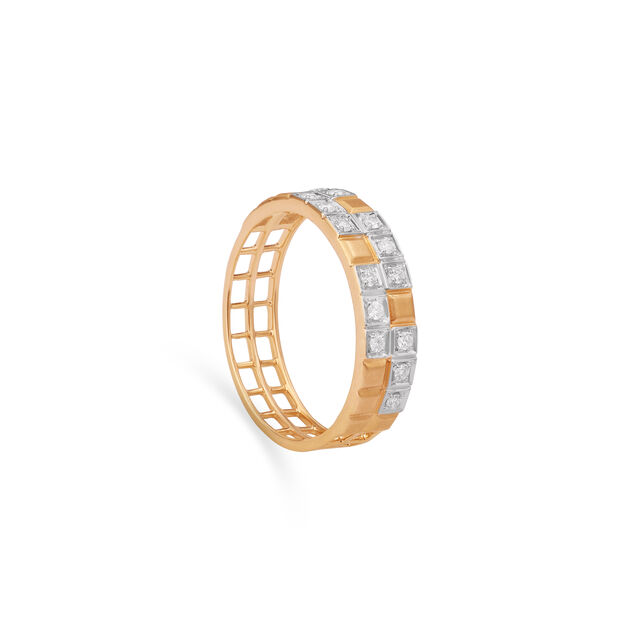 Cubic Charm Gold & Diamond Finger Ring,,hi-res image number null